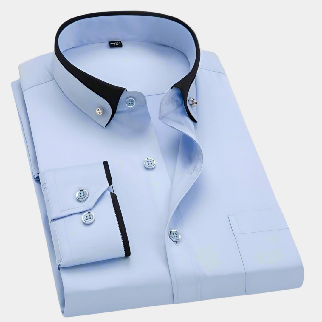 Klassiek heren overhemd met lange mouwen, ideaal voor een zakelijke look of elegante casual stijl.