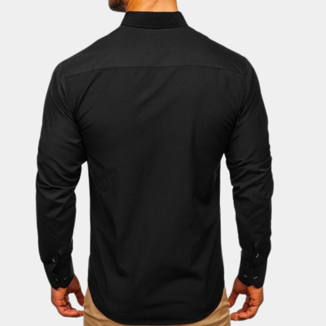 Stijlvol heren overhemd met lange mouwen, veelzijdig voor zowel casual als zakelijke herenmode.