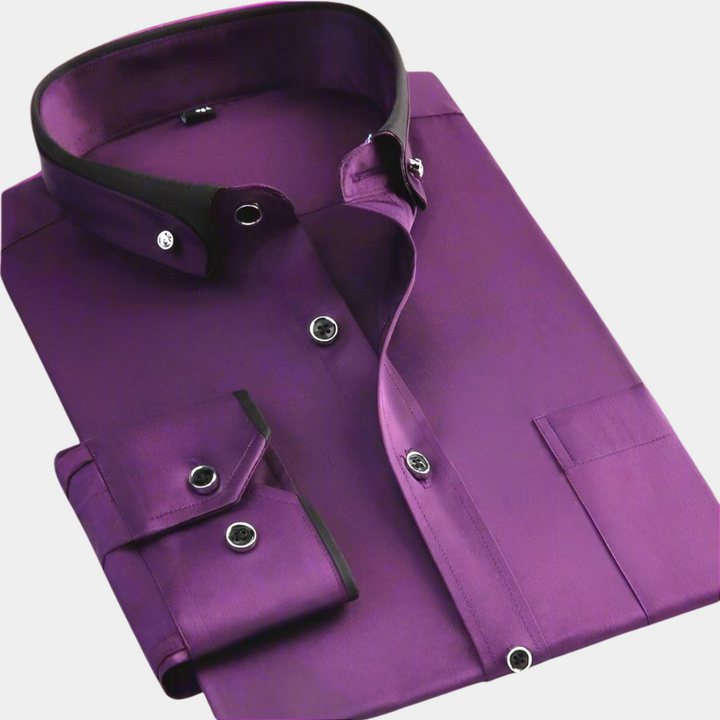 Elegant heren overhemd stretch met lange mouwen, een klassieke keuze voor elke garderobe.