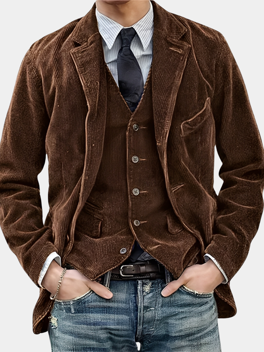 Klassiek heren vintage gilet vest in tijdloze snit, perfect voor formele en smart casual herenmode.