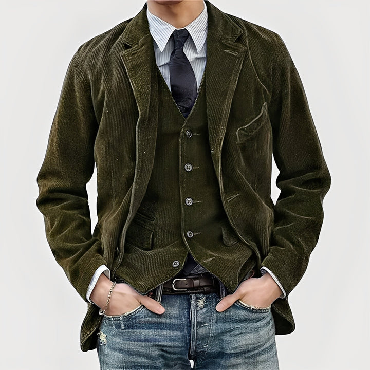 Tijdloos vintage heren vest gilet, een must-have voor een stijlvolle, klassieke herenmode look met retro charme.
