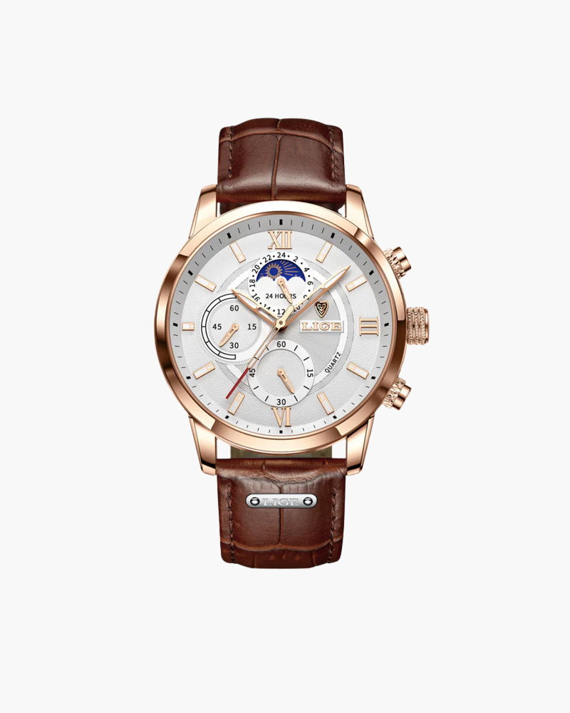 Klassiek waterdicht herenhorloge, elegant design, tijdloos en robuust, ideaal voor zowel formele als informele gelegenheden