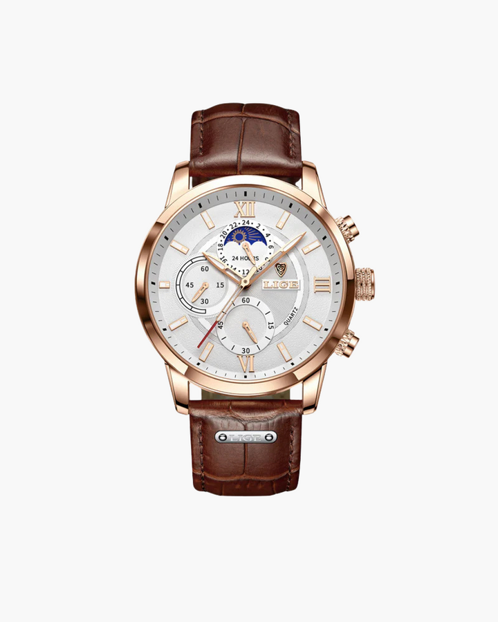 Klassiek waterdicht herenhorloge, elegant design, tijdloos en robuust, ideaal voor zowel formele als informele gelegenheden