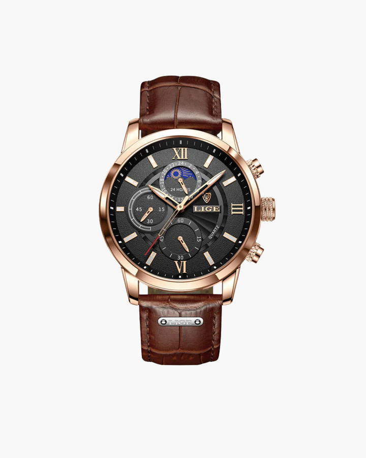 Klassiek waterdicht herenhorloge, elegant design, tijdloos en robuust, ideaal voor zowel formele als informele gelegenheden
