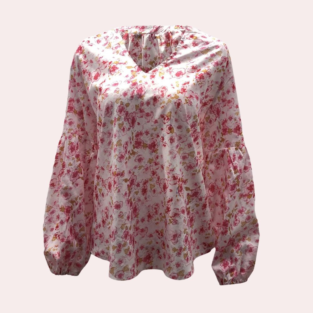 Elegante damesblouse met lange mouwen; perfecte balans tussen formeel en casual, een tijdloze klassieker.