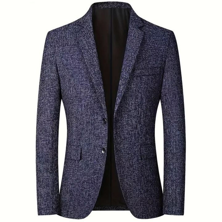 Formele heren blazer; comfortabel en modern klassiek ontwerp. Ideaal voor zakelijke bijeenkomsten of chique evenementen.