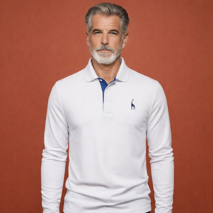 Comfortabele herenpolo met lange mouwen, ideaal voor zowel casual als zakelijke outfits. Lente/herfst mode.