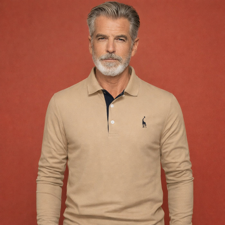 Stijlvolle herenpolo met lange mouwen in klassiek design, geschikt voor elke gelegenheid. Herfst/lente collectie.