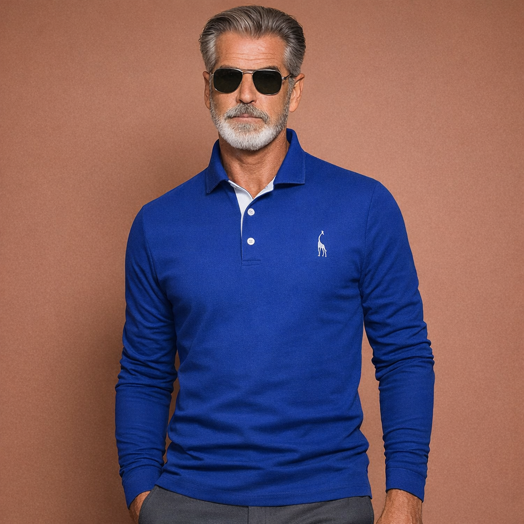 Veelzijdige herenpolo met lange mouwen, draagbaar casual of zakelijk. Klassiek design voor herfst en lente.