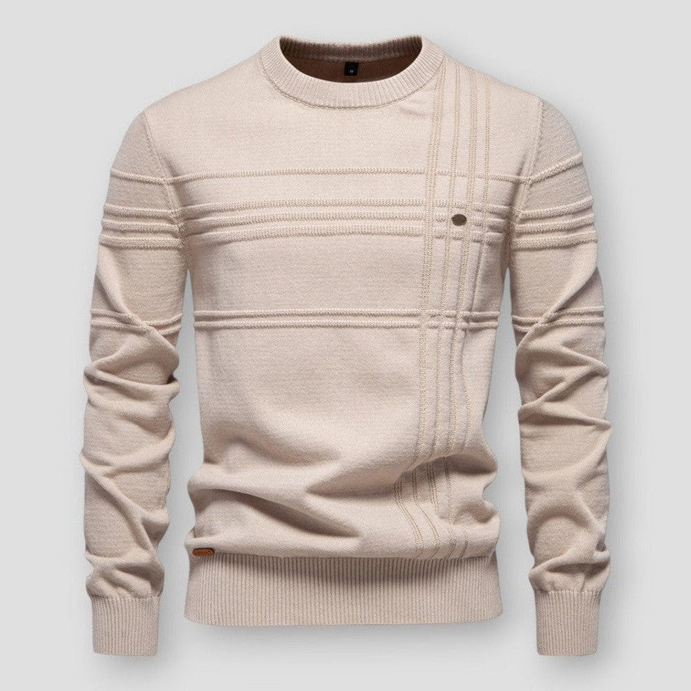 Comfortabele gebreide herentrui met ronde hals, perfect voor een modieuze en casual look.