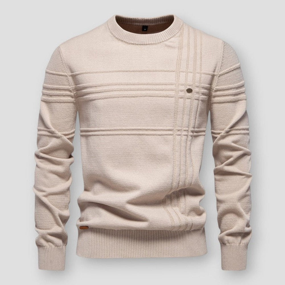 Comfortabele gebreide herentrui met ronde hals, perfect voor een modieuze en casual look.