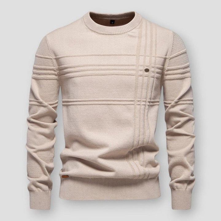 Comfortabele gebreide herentrui met ronde hals, perfect voor een modieuze en casual look.