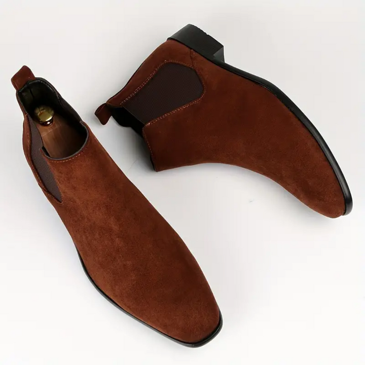 "Klassieke leren Chelsea laarzen voor heren, elegant en comfortabel, perfect voor elke gelegenheid met elastische inzetstukke