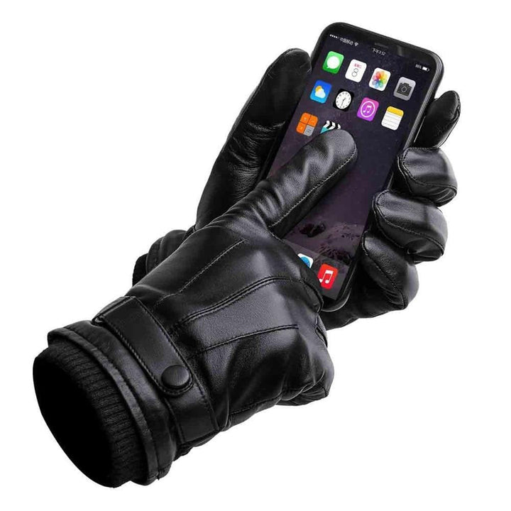 "Klassieke leren handschoenen voor heren, premium kwaliteit in bruin, warme voering, stijlvol en functioneel ontwerp."