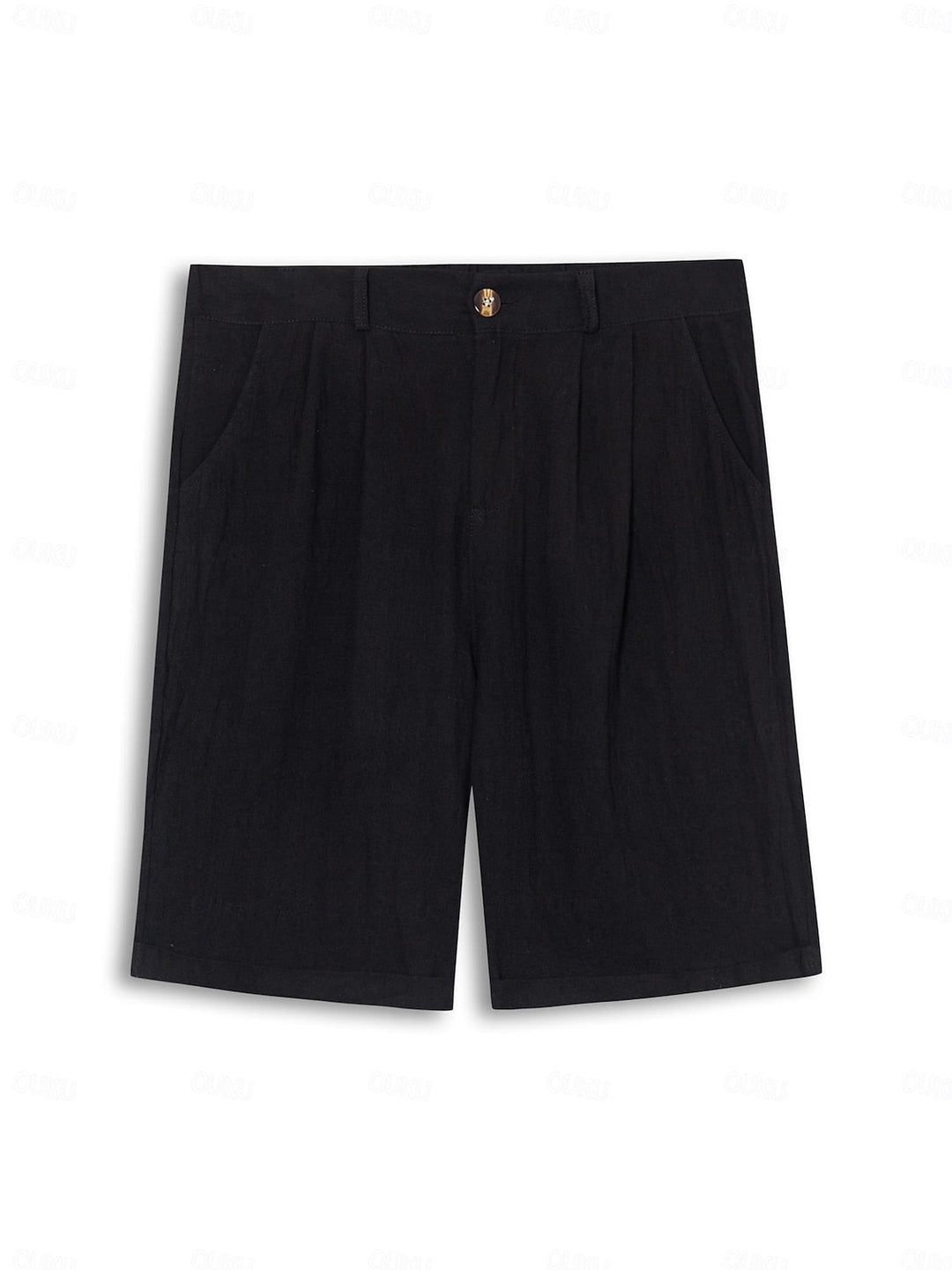 "Klassieke linnen-katoenen herenbroek in beige, ademend en zacht, ideaal voor casual en elegante zomerse outfits."