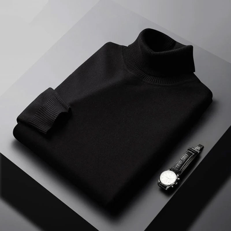 Stijlvolle heren coltrui, een warme klassieker voor winterse dagen, comfortabel en elegant.