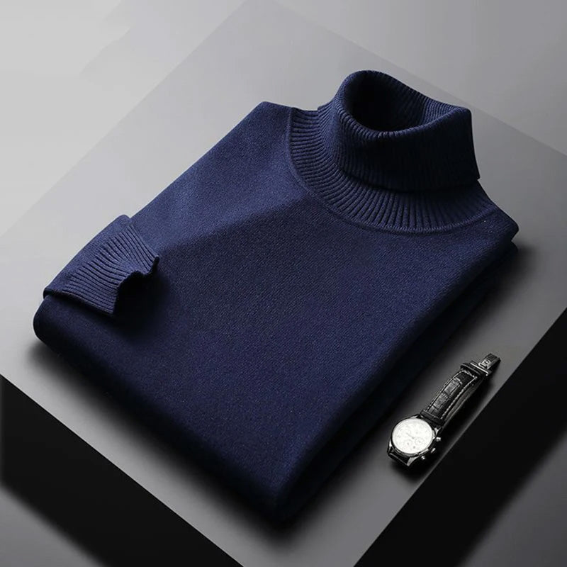 Stijlvolle wintermode: klassieke heren coltrui, warm en elegant voor elke gelegenheid.