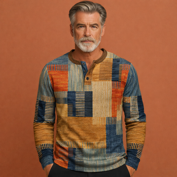 Klassieke warme heren trui, ideaal voor winter en herfst. Comfortabele pasvorm, gebreid voor casual stijl.