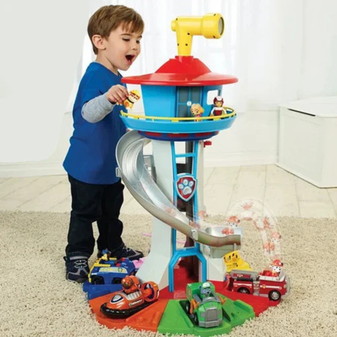 Kleurrijke educatieve speeltoren voor kinderen; stimuleert creativiteit en ontwikkelingsvaardigheden.