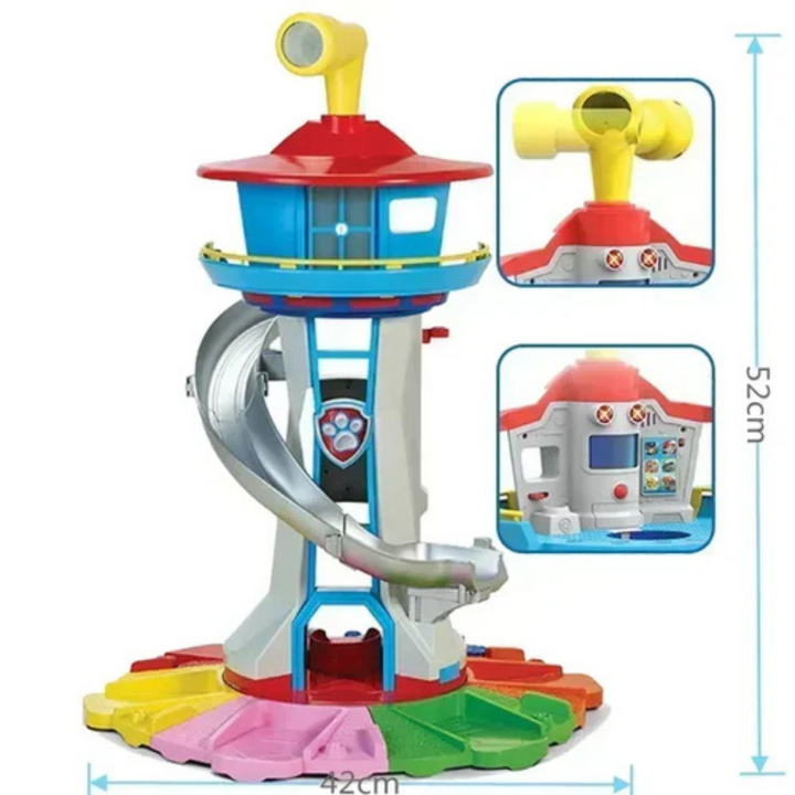 Vrolijke kinderen bouwen en spelen met deze stimulerende, ontwikkelingsgerichte speeltoren.