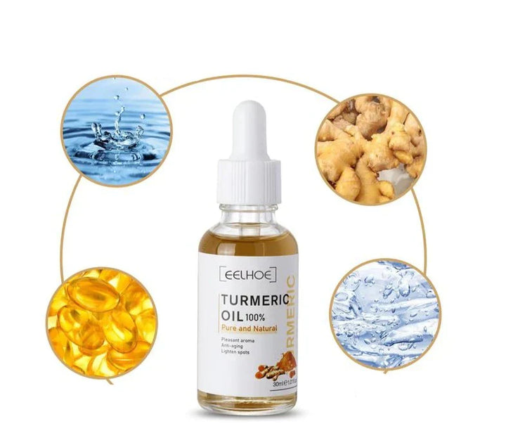 Krachtig kurkuma gezichtsserum voor anti-aging en vermindering van donkere vlekken, voor een stralende en egale teint.