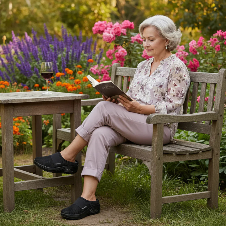 Lichtgrijze Lagoz Lily instappers met orthopedische steunzool voor dames