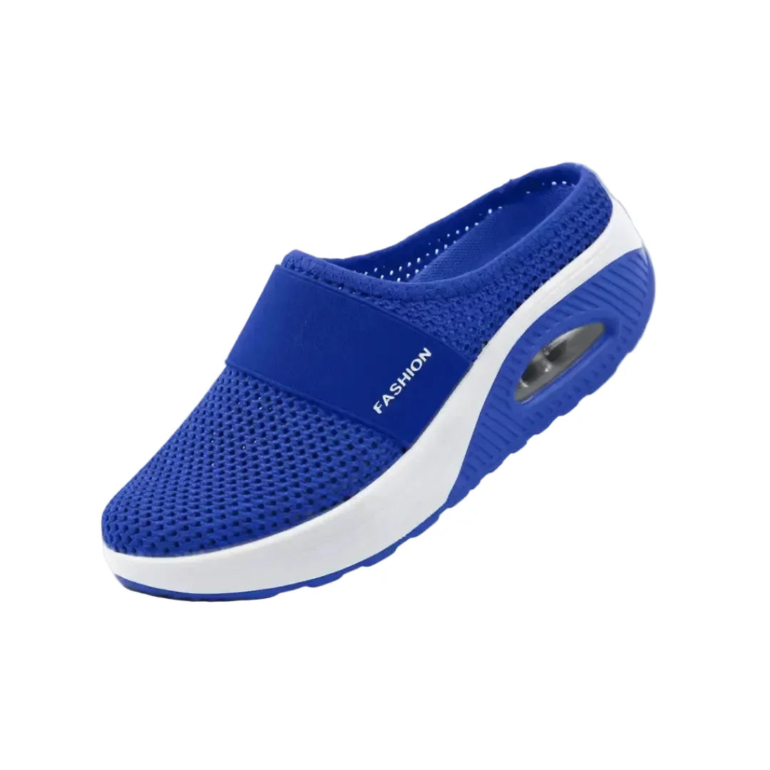 Comfortabele Lagoz Lily lichtgrijze schoenen, dames instappers met steunzool