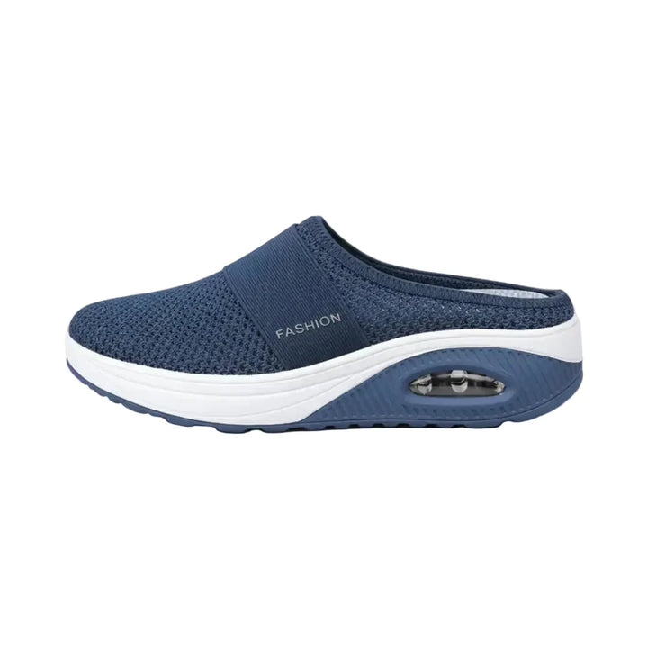 Orthopedische instappers dames: Lagoz Lily lichtgrijs met steunzool
