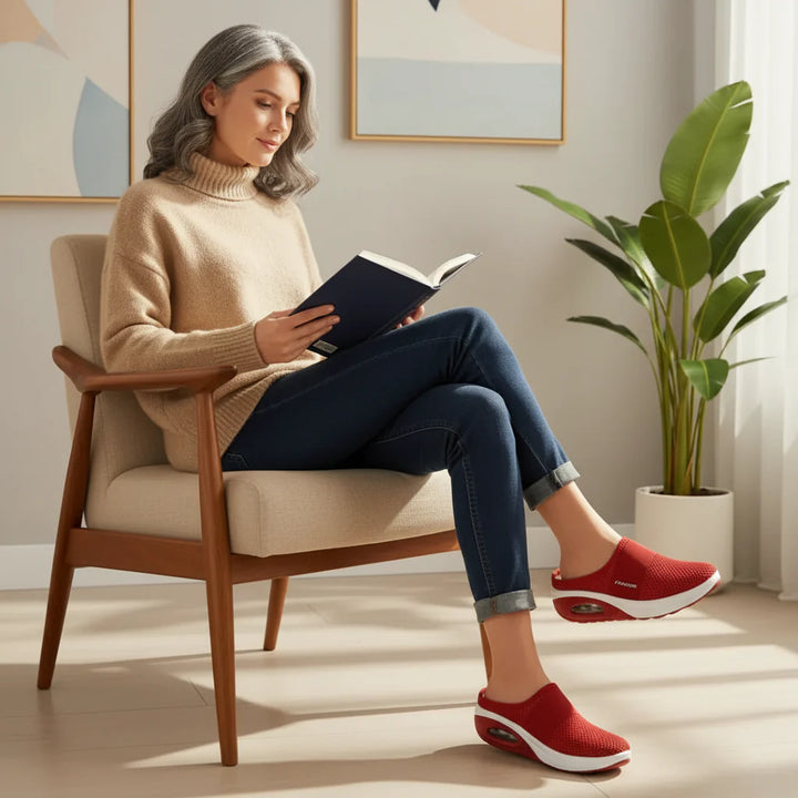 Comfort schoenen dames: Lagoz Lily lichtgrijs, ademende instappers