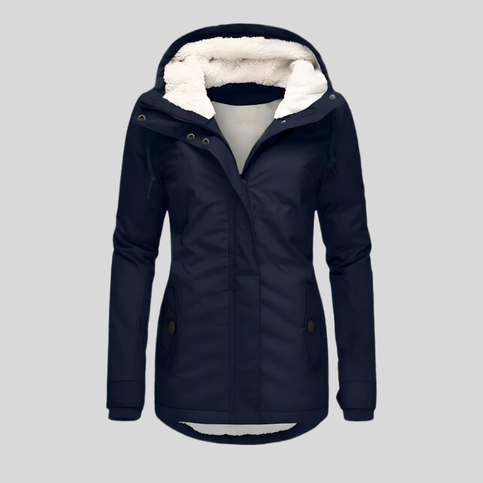 Comfortabele dames buitenjas, lang en waterdicht, houdt je warm en droog tijdens winterse dagen. Stijlvol en praktisch.