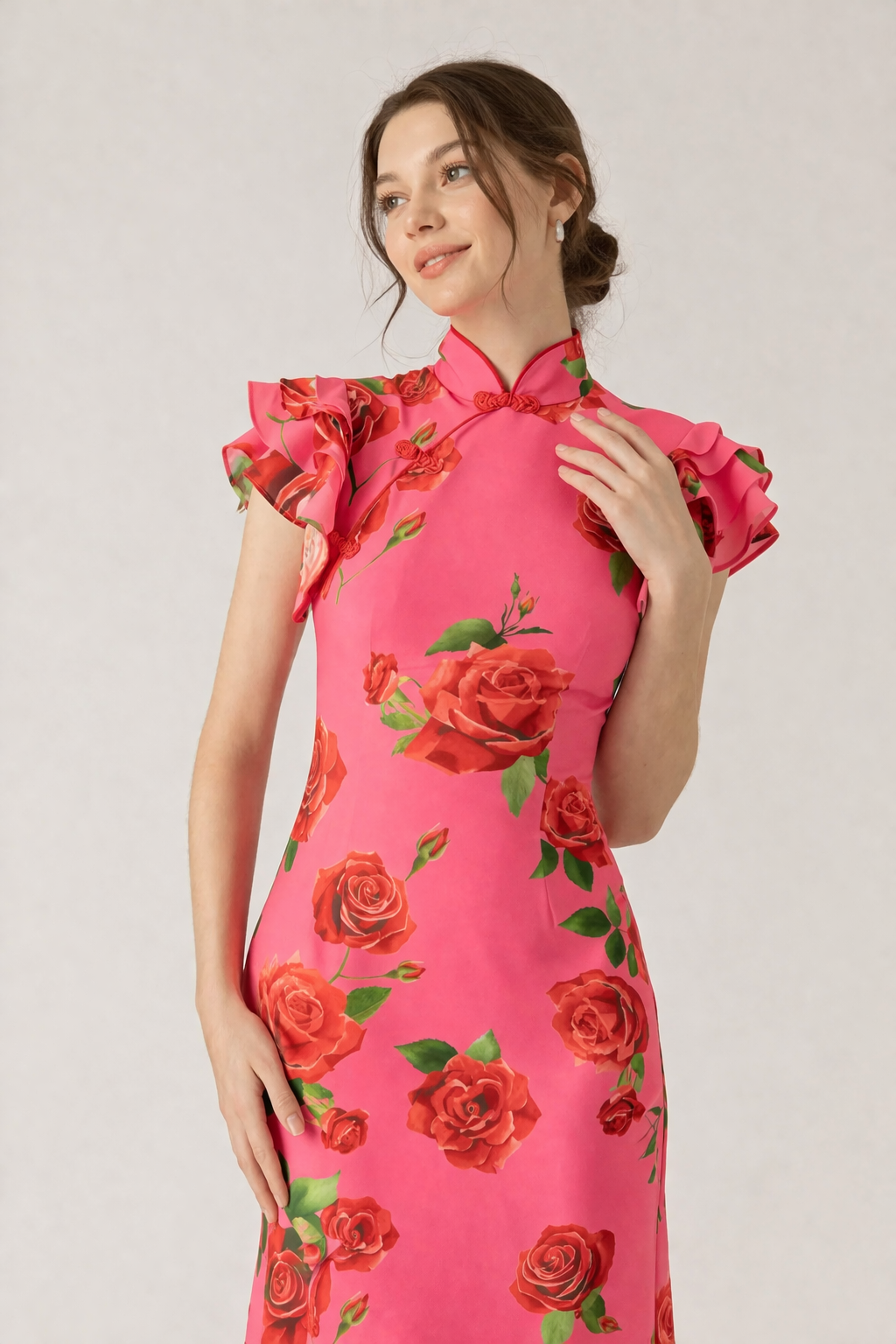 Elegante casual dames maxi jurk met bloemenprint, comfortabel voor diverse gelegenheden.