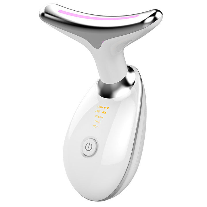 LED gezichts- en halsmassageapparaat, stijlvol en draagbaar, voor een stralende huid met geavanceerde LED-therapie. Beschikba