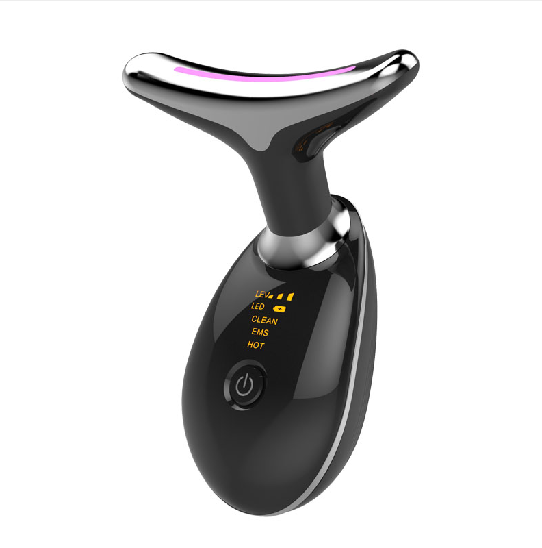 LED gezichts- en halsmassageapparaat, stijlvol en draagbaar, voor een stralende huid met geavanceerde LED-therapie. Beschikba