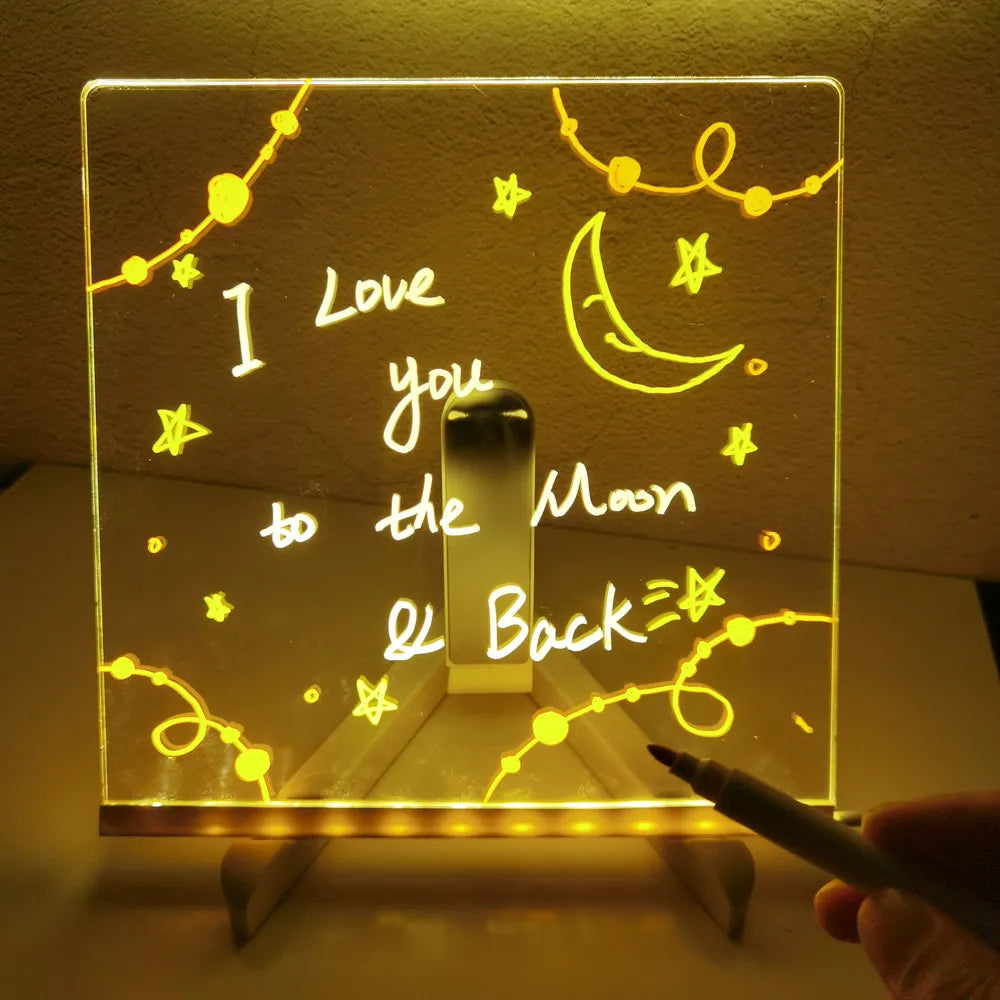 LED tekenbord voor kinderen, stimuleert creativiteit met levendige lichttekeningen en educatief speelplezier.