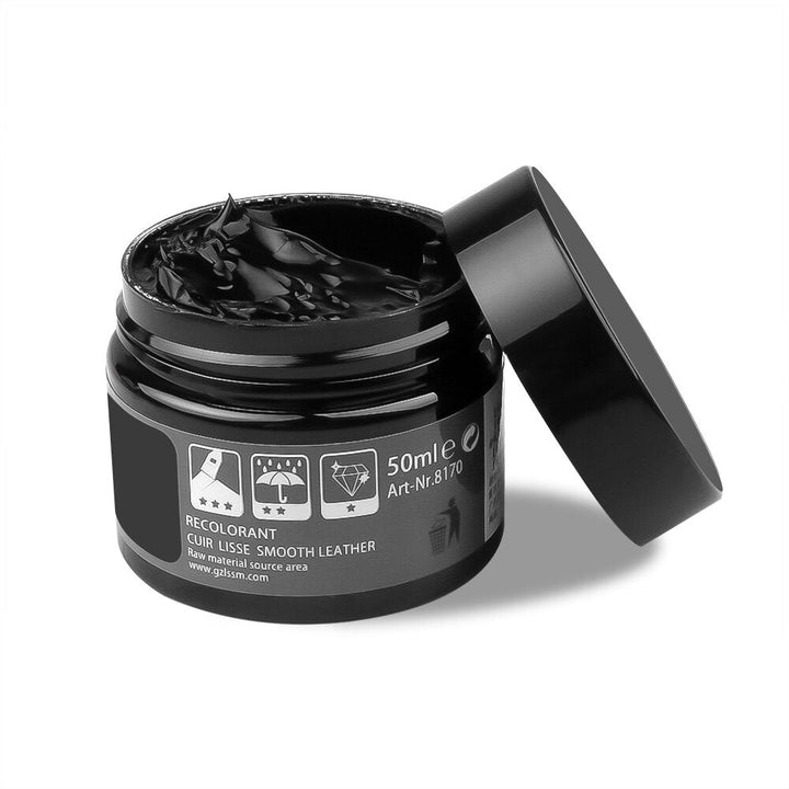 All-in-one leer restauratie balm. Herstelt kleur, vult krassen & scheuren in lederen meubels en auto bekleding.