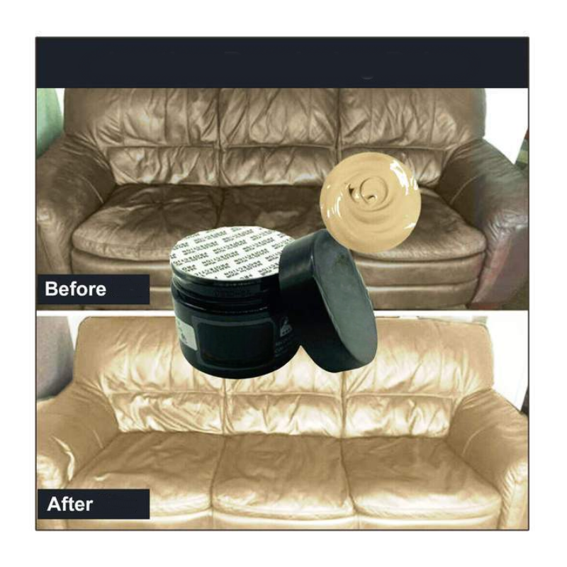 Krachtige kleurherstel balm voor leer. Repareert beschadigd lederen meubels en auto bekleding in diverse kleuren.