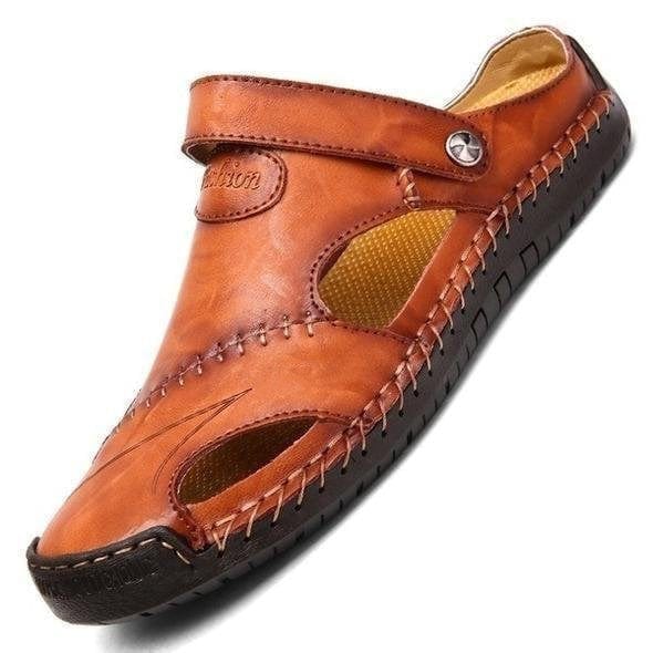 "Leren sandalen heren, tijdloze stijl en comfort, bruin leer, Romeins geïnspireerd, antislipzool, zomerschoeisel"