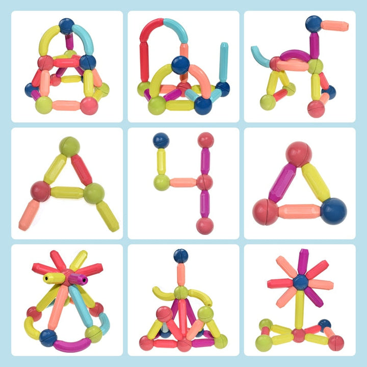 "Levendige magnetische bouwstenen voor kinderen, ideaal creatief speelgoed voor educatief en fantasierijk spel."