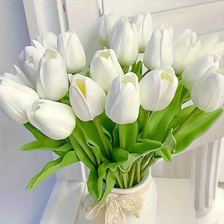 Onderhoudsvrije kunst tulpen (15 stuks) voor duurzame feest- en woningdecoratie.