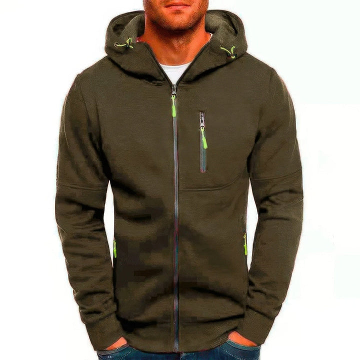 "Liam vest heren met capuchon in sportief jacquard, effen kleuren, ritssluiting en zakken, ideaal voor sport en casual dagen.