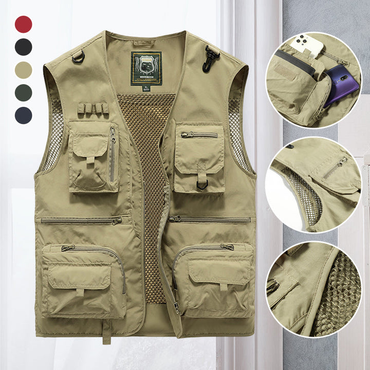 Functionele heren bodywarmer voor outdoor. Ideaal als visvest, wandelvest; lichtgewicht & ademend.
