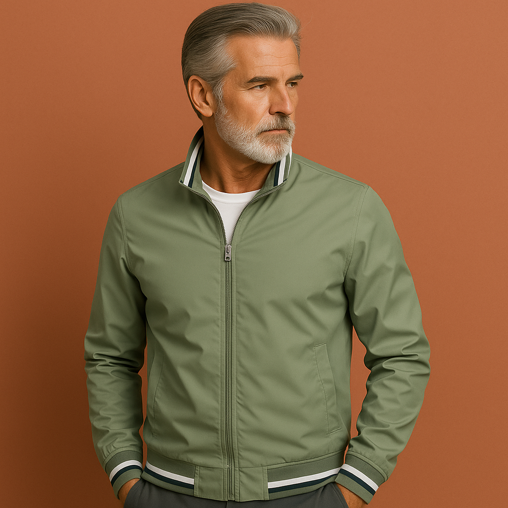 Ademende sportieve herenjas, perfect als casual overgangsjas voor mannen.