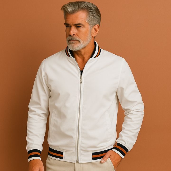 Stijlvolle heren herfstjas, lichtgewicht en sportief, perfecte overgangsjas voor mannen.