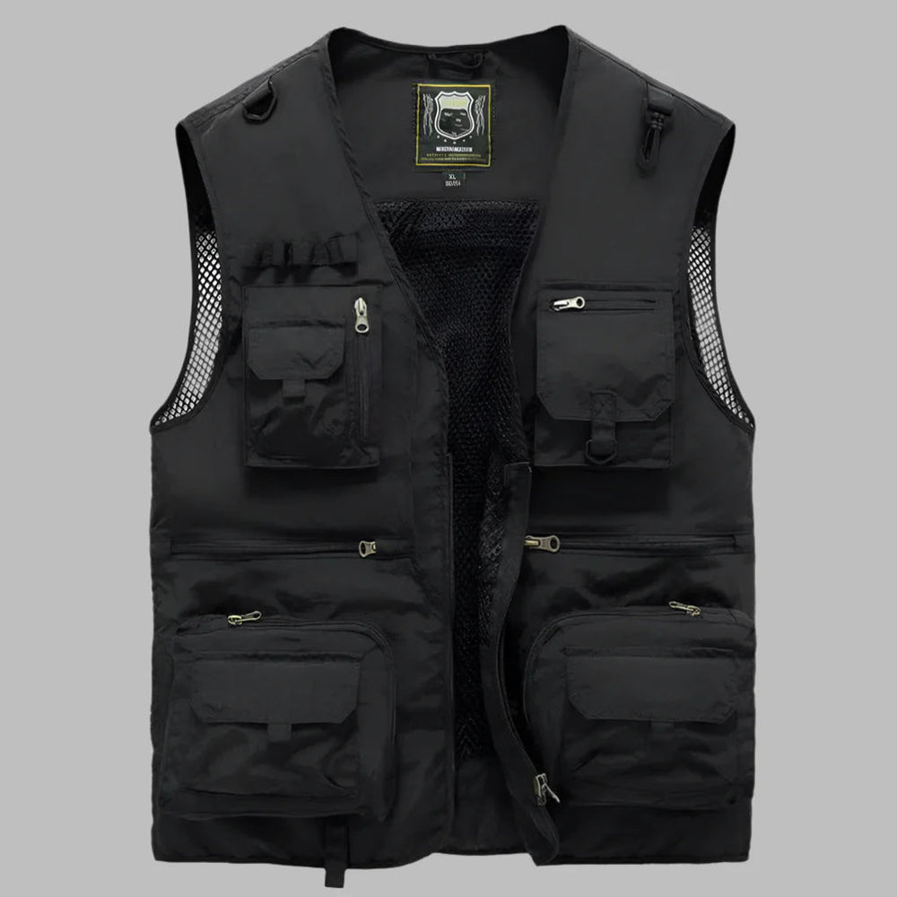 Casual en sportief heren zomervest, ideaal voor buiten met praktische zakken en een lichte stof.