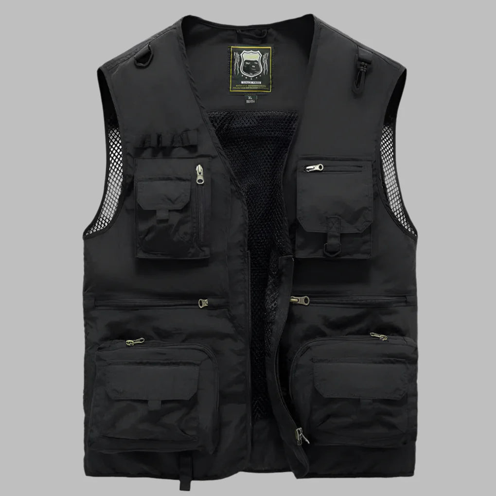 Casual en sportief heren zomervest, ideaal voor buiten met praktische zakken en een lichte stof.