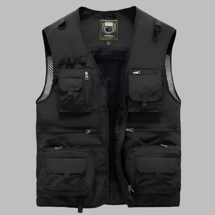 Casual en sportief heren zomervest, ideaal voor buiten met praktische zakken en een lichte stof.