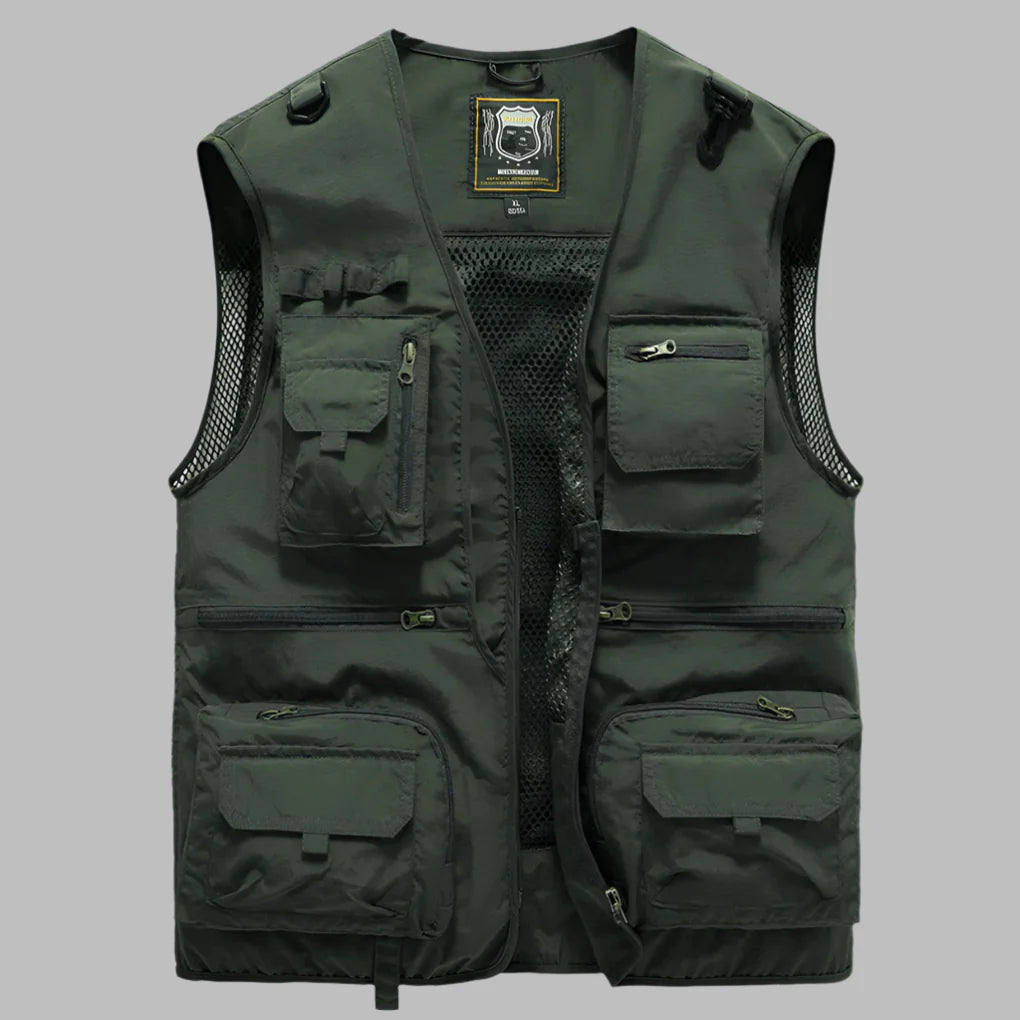 Comfortabel lichtgewicht heren zomervest, perfect voor wandelen of reizen, met handige zakken.