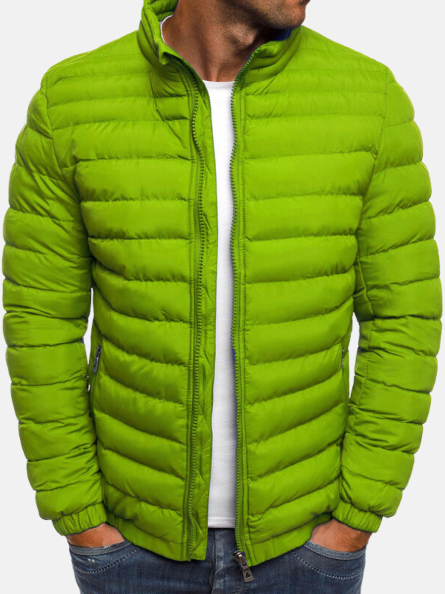 Stijlvol heren gewatteerd jack in slim fit design, lichtgewicht en warm voor winter en herfstmode.