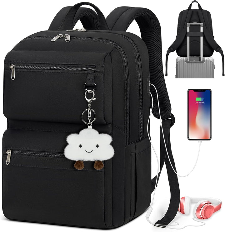 Lichtgewicht unisex laptoprugzak voor 15.6 inch laptops, ideaal voor school, reizen en werk, met ruime opbergvakken.