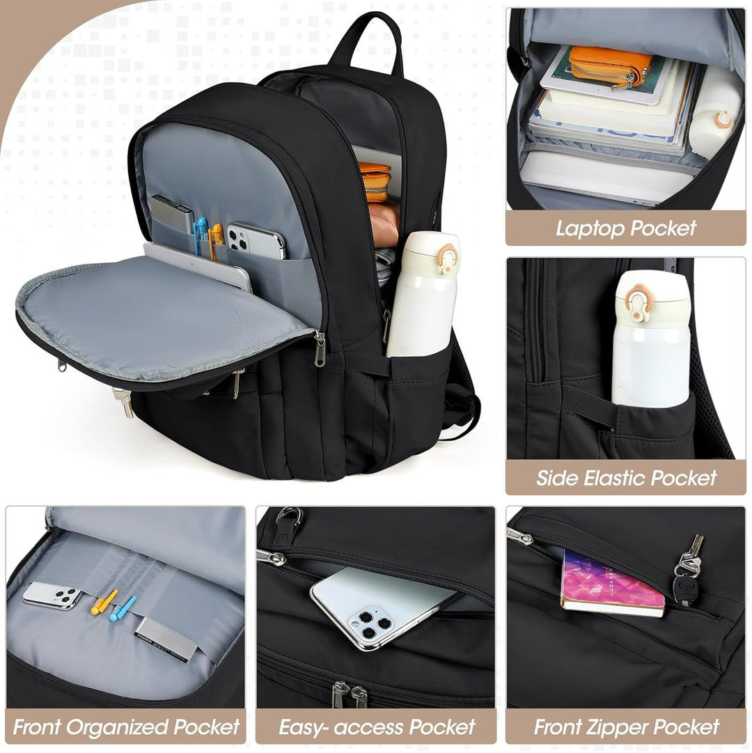Duurzame school- en werkrugzak, lichtgewicht en functioneel, biedt bescherming voor 15.6 inch laptops. Unisex model.